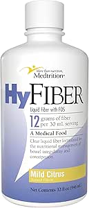 Medtrition HyFiber Daily Liquid Fiber for Regularity and Soft Stools, 12 Grams Soluble Fiber, 32 fl oz 1 Bottle