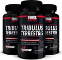 FORCE FACTOR Tribulus Terrestris til mænd, 3- Pack, Tribulus Testosteron Booster til mænd, mandlige vitalitet supplement, Tribulus ekstrakt & naturlige ingredienser til Superior Absorption, 1000mg, 180 kapsler
