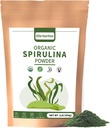 Organic Spirulina Powder, non-GMO, USDA Certified, Green Superfood øger energi, høj i protein, mineraler, antioxidanter, og vitaminer, 1 LB