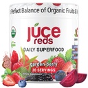Terra Kai Organics Juce Reds Organic Superfood Powder - Garden Berry Flavour 124; Frugt & Veggie Powder til alle w / 64 ImmunoBoosting Superfood Plus Probiotika til Gut Health Budding 124; 20 Servere (230g)