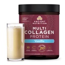 Ancient Nutrition Collagen Peptider Powder, Multi Collagen Protein, Kvinder & Mænd, C-vitamin, Probiotika, Hydrolyseret Collagen, Understøtter hud, Joints, Gut Health, Vanilla, 60 Servering