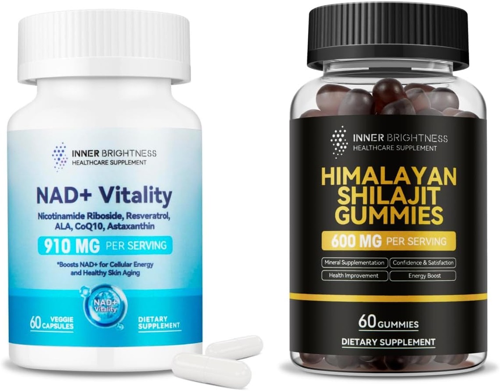 NAD + Shilajit Gummies Bundle - øger energi, støtter Metabolisme, sund aldring, Immunitet & Stamina