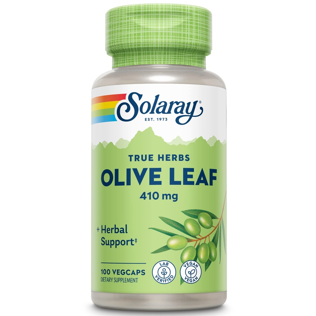 SOLARAY Olive Leaf Kapsler, 410 mg; 100 Tælling