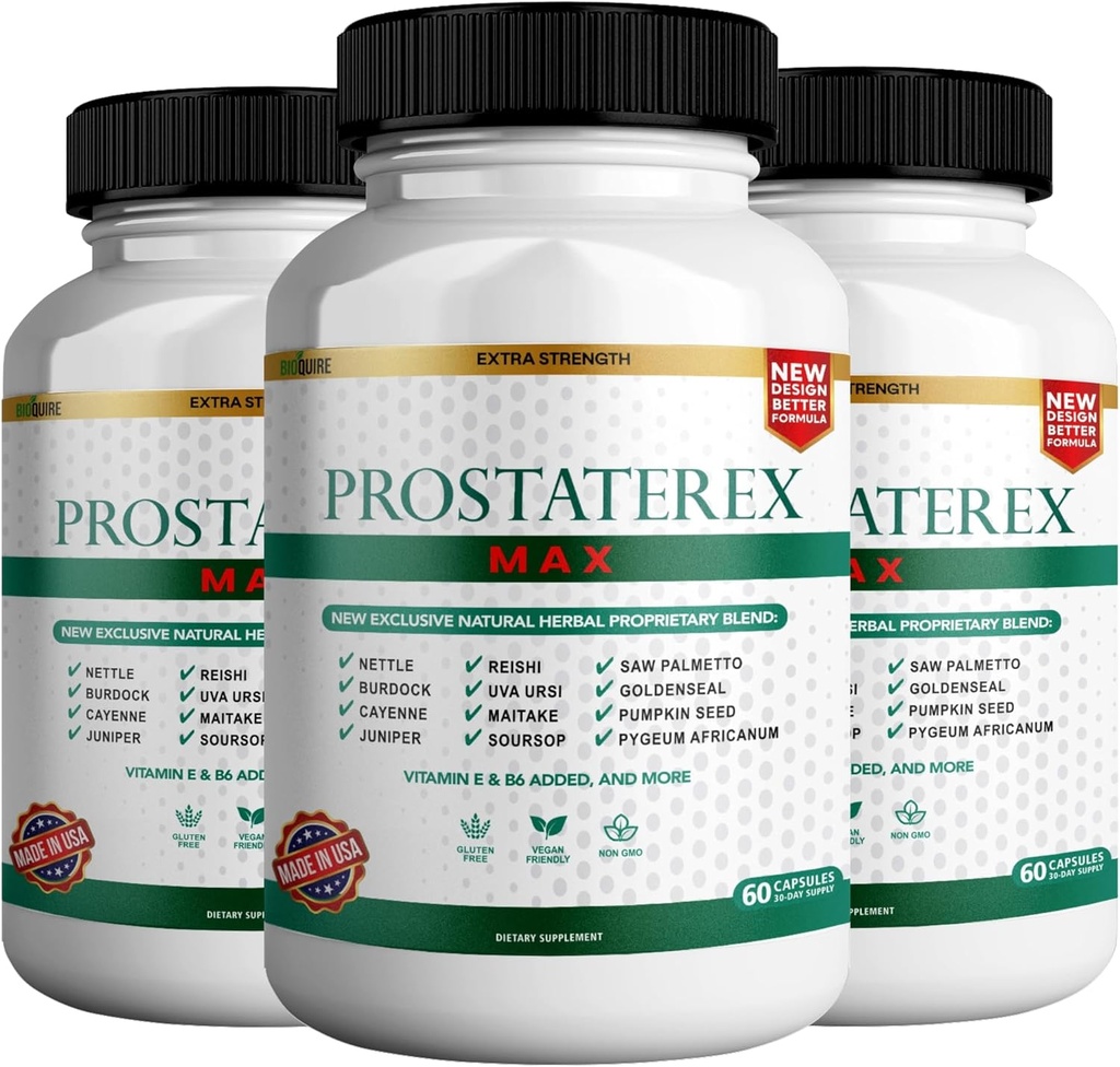 ProstateRex Max Extra Strength Prostate Health Support, Saw Palmetto, Vegan, Non- GMO, Gluten- Free - 180 Kapsler (3)