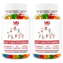 VITA GLOBE Kids Complete Multivitamin Gummies - med Vitaminer A, C, D, E, B6 & B12 Beeg 124; Daglig immunforsvar, Vækst & Wellness Support