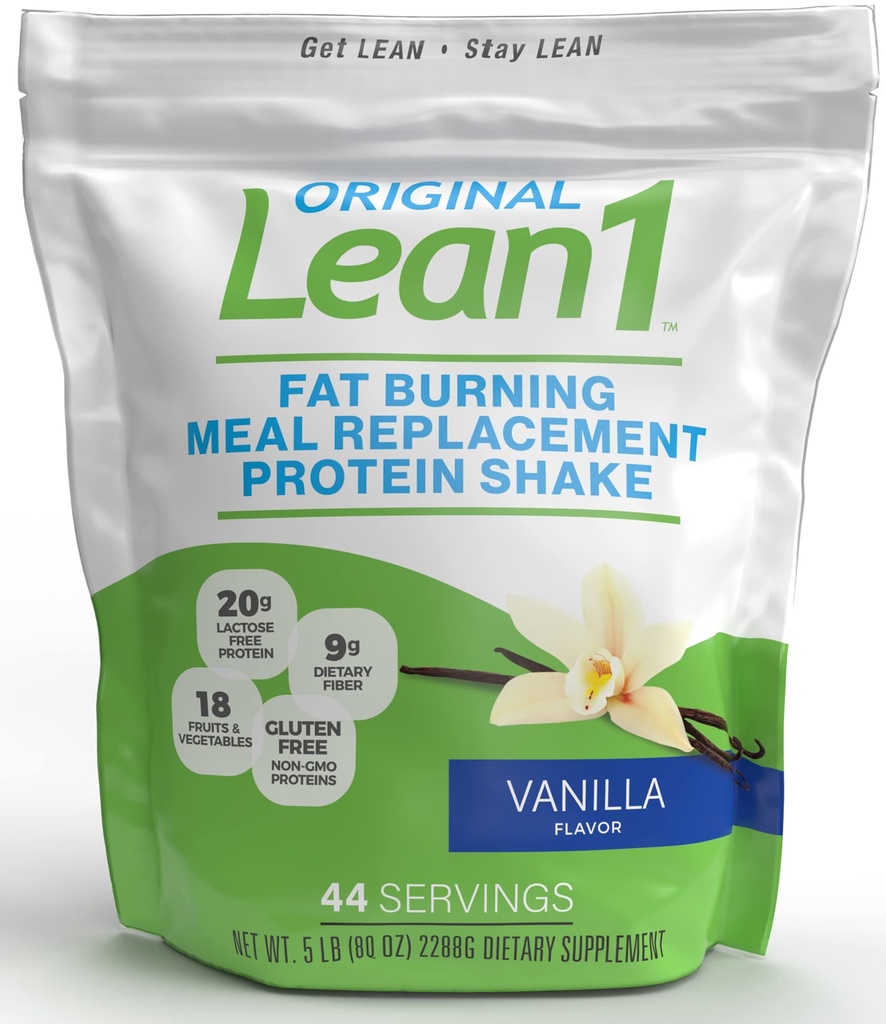 Lean1 Vanila, Meal udskiftning Protein Shake, 44 Servering i en 5lb taske
