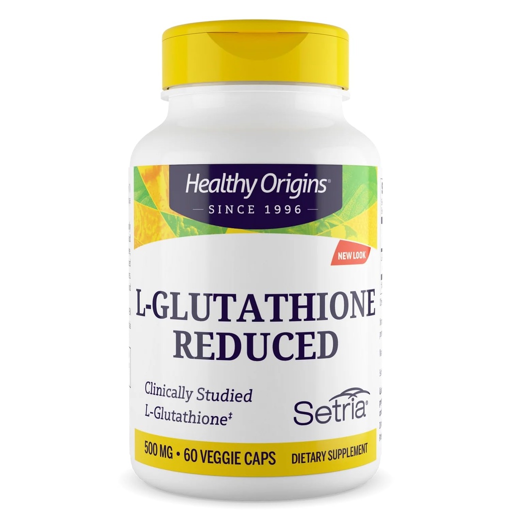 Sunde oprindelser L- Glutathione 500 mg (Setria, non- GMO, gluten fri, antioxidant, immunforsvar, hudstøtte), 60 Veggie Caps