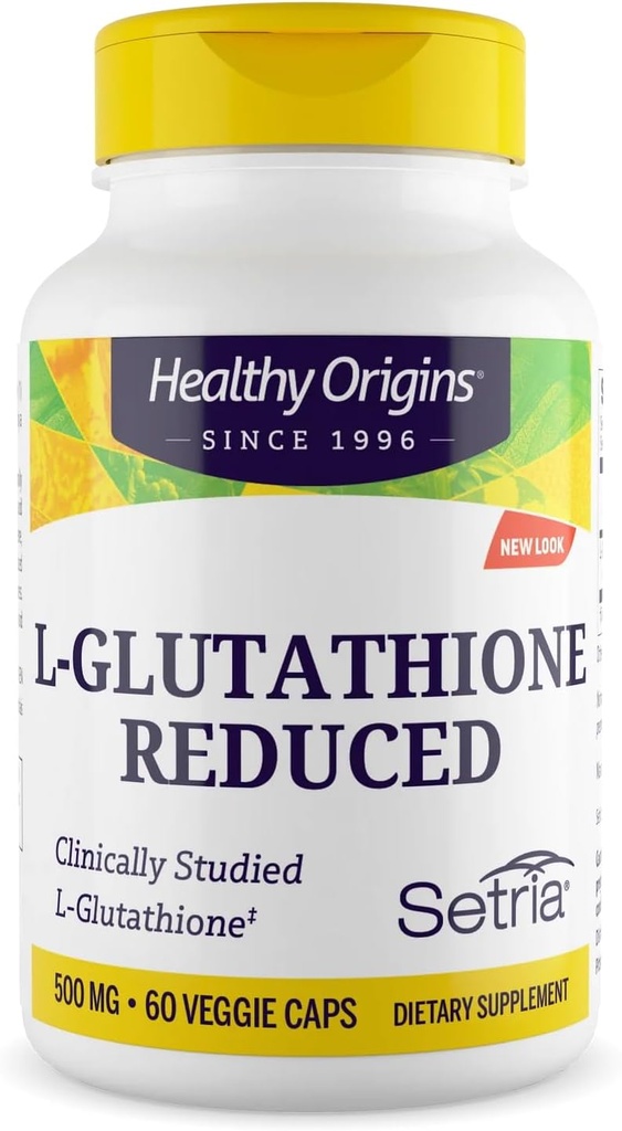 Sunde oprindelser L- Glutathione 500 mg (Setria, non- GMO, gluten fri, antioxidant, immunforsvar, hudstøtte), 60 Veggie Caps