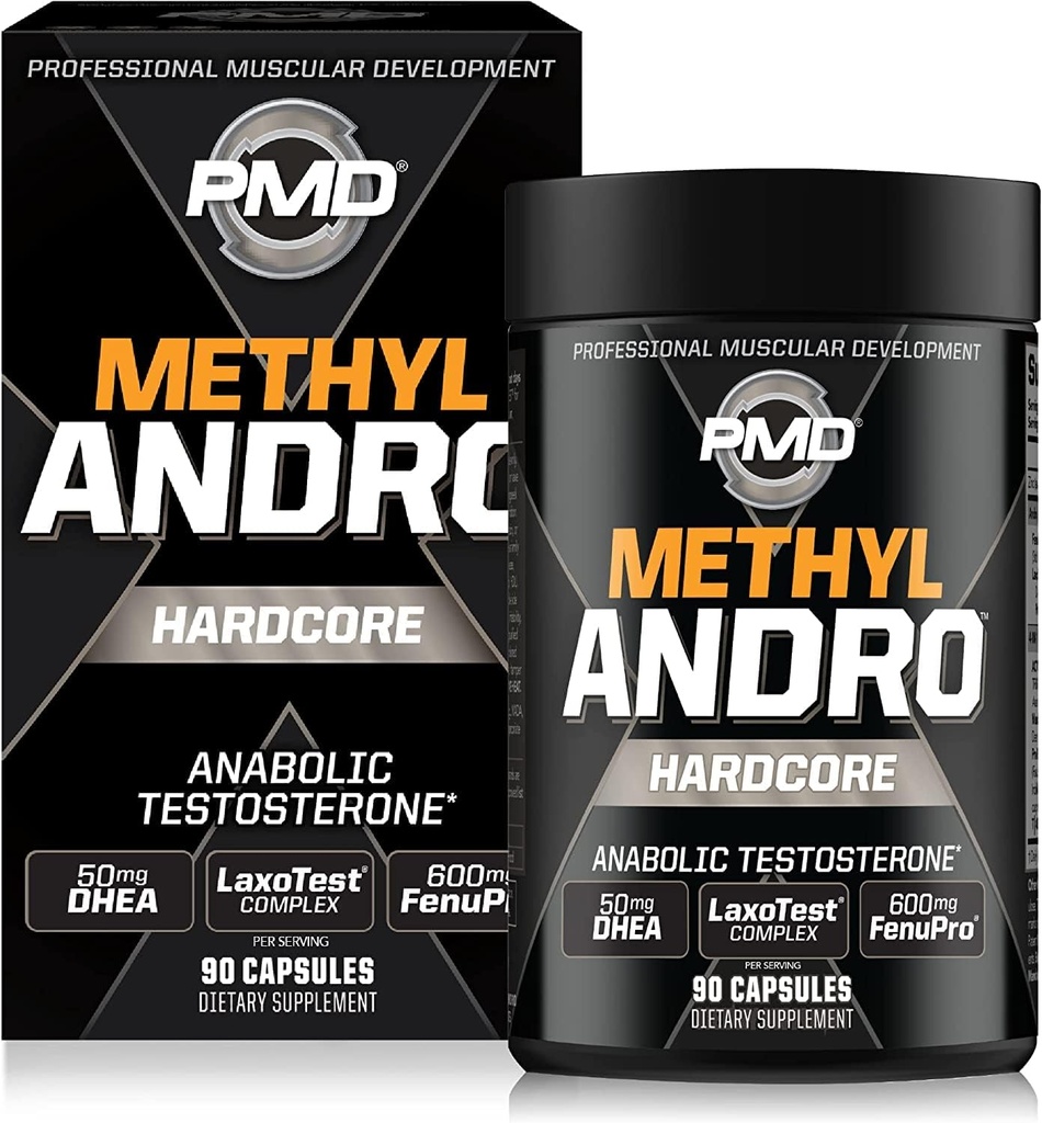 PMD Methyl Andro Hardcore - Support Testosteron til Lean Muscle & Strength Gains- Vægtløftning og workout Performance - Kosttilskud (90 kapsler)