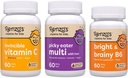 Renzos vitaminer Tilbage til skolen Bundle, Bright & Brainy Vitamin B6, Picky Eater Kids Multivitamin, og Kids Vitamin C med Elderberry & Zink til immunforsvar