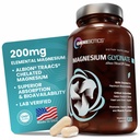 OmniBiotika Magnesium Glycinat Supplement - med 100% Pure Albion TRAACS Bisglycinat Chelat til søvn, muskel, nerve & hjerte sundhed - 120 Vegankapsler