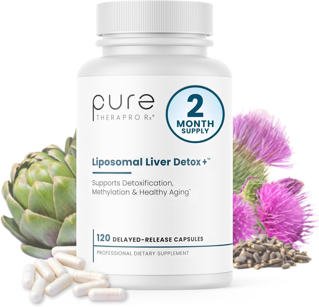 Pure Therapro Rx Liposomal Lever Detox + 120 Acid-resistent VCaps Note 124; Soy- Free Liposomal Format Indeholdende Methylation Nutrient Cofactors