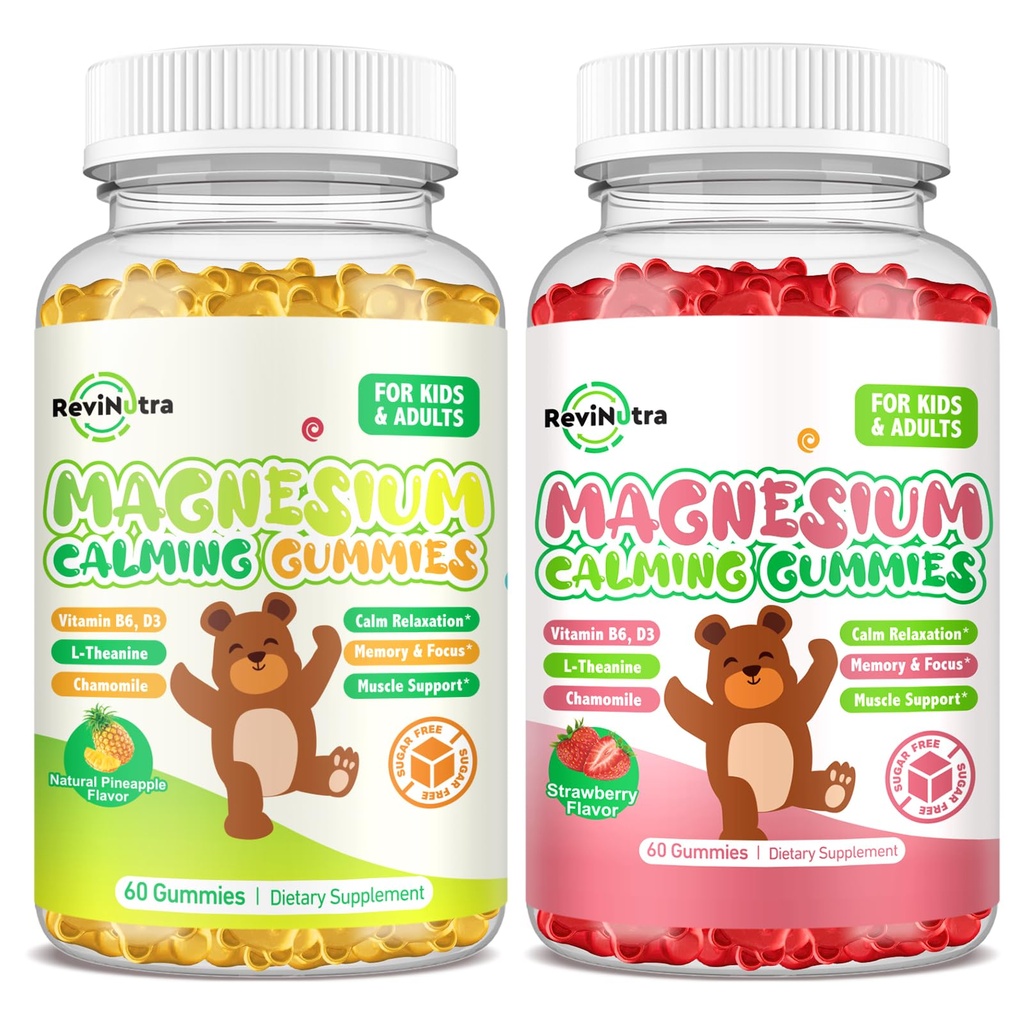 2 Pack Magnesium gummier til børn & Adults- Magnesium Glycinate Complex