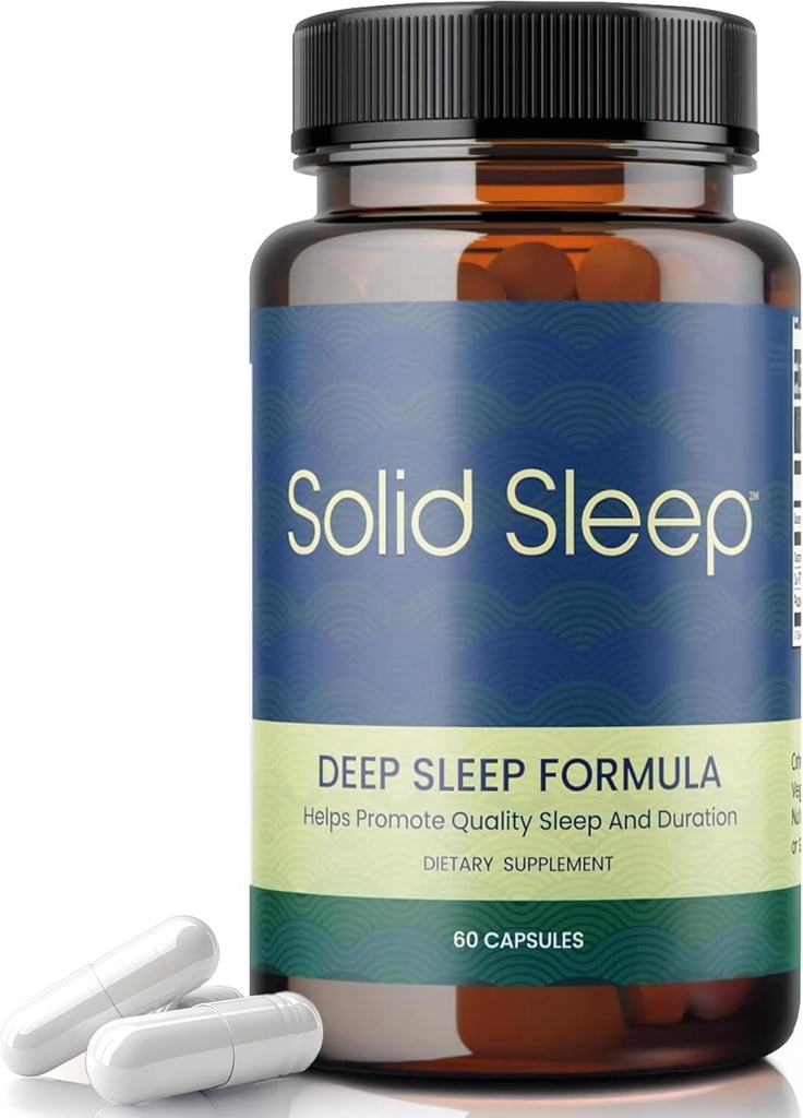 Deep Sleep Formel, Natural Sleep Aid uden Melatonin, Magnesium Bisglycinate, L. Theanin, Inositol, Sovepiller til voksne, 60 Veganske kapsler