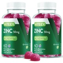 VITEEY Zink gummier til mænd og kvinder - Zink kosttilskud 50mg - immunboost & hudsundhed - Vegan, Gluten Free - 120 Greve
