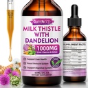 Mælk Thistle Liquid Drops - Lever rense Detox & reparation - 1000mg Mælk Thistle supplement til leverstøtte, Silymarin lever supplement til leversundhed, Vegan, non-GMO, 2 Fl Oz