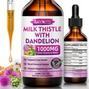 Mælk Thistle Liquid Drops - Lever rense Detox & reparation - 1000mg Mælk Thistle supplement til leverstøtte, Silymarin lever supplement til leversundhed, Vegan, non-GMO, 2 Fl Oz
