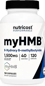 Nutricost myHMB Kapsler 1.500MG Calcium HMB Per Servering, 120 Kapsler, 40 Servering - Performance Line, Calcium B- Hydroxy B- methylbutyrat Monohydrat