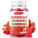 Berberine Gummies med Ceylon kanel 1500mg høj potens Berberine HCL supplement til immunforsvar, sukker fri, Vegan, Strawberry Flavor, 60 Greve