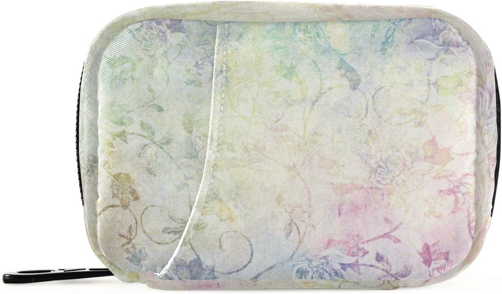 Pill Box 7 Dag Vintage Flower Pill Case Rejsepose Pill Organizer Bag med lynlås Portable ugentlige sag Kompakt størrelse for Vitamin Supplement Holder