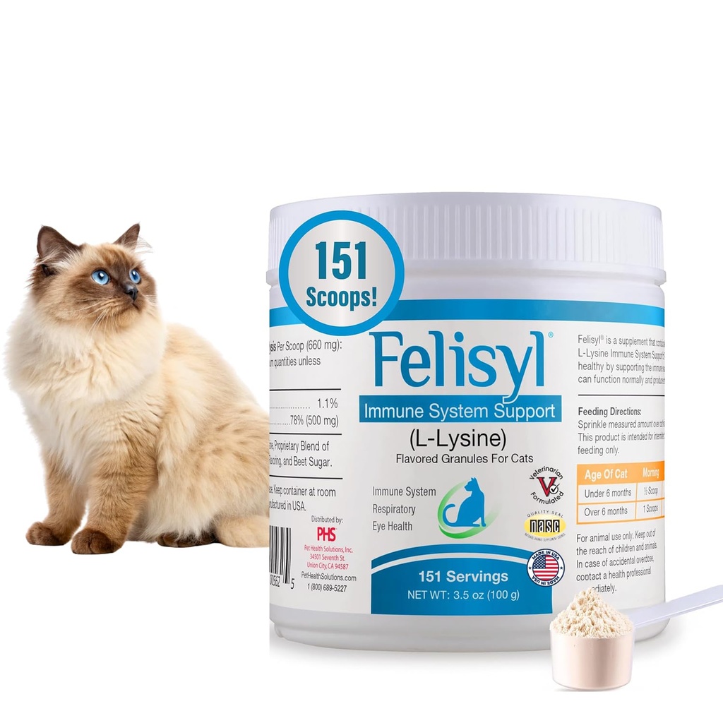 Felisylimmunsystem Support (L- Lysin) Granulater til katte 3.5oz (100g)