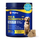 Probiotika til hunde - Hundeprobiotika til fordøjelsessygdomme, Gær, Itchy Skin, Gut Health, Immunsystemet & Hud - 6 milliarder CFU 'er, 180 bløde tykkere, And & Pære Flavor - med Prebiotika & fordøjelsesenzymer