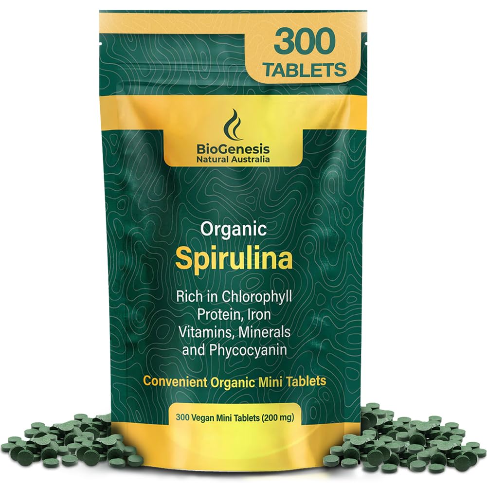 Biogenese Organic Spirulina Mini tabletter - 300 Count (200 mg)
