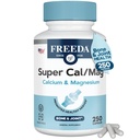 Freeda Super Cal / Mag - Kosher Vegan Bone Health Supplement - Understøtter Knoglestyrke, Nerve funktion & Muskel Afslapning - Vegetarisk Calcium Magnesium Kapsler - Third-Party Testet - 250 Kapsler