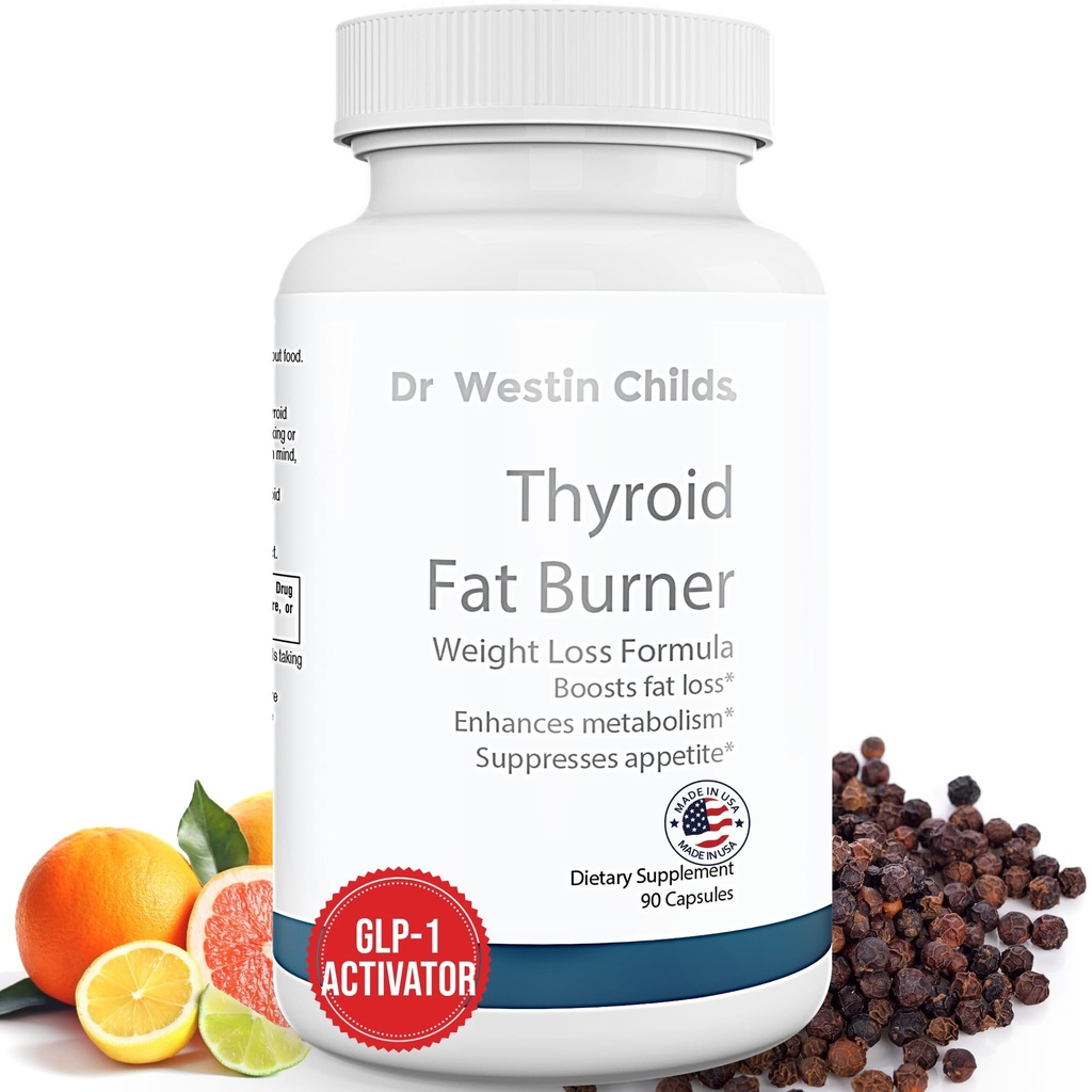 Dr. Westin Childs Thyroid Fat Burner - Hurtig fungerende termogene vægttab supplement for kvinder med Hypothyroidisme, Hashimotos & Hyperthyroidisme for waist Trimming, Bloating, 30 Servere
