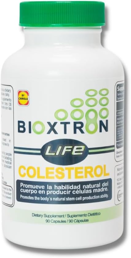 Bioxtron Life Cholesterol Natural AFA Stem Cell Supplement - Stem Cell Production - Immunsystemet Support Cholesterol Niveauer - Understøtter Joints & Muscles - 90 Caps