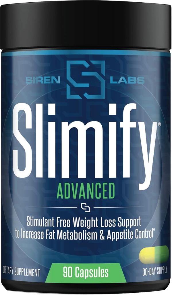 Slimify Advanced Fat Burner til vægttab - Garcinia Cambogia, African Mango, og korn af Paradise - Boost Metabolisme, Reducer Appetite, og øge energi - Stim fri (90 kapsler)