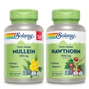 SOLARAY Mullein Leaf 330 mg og Hawthorn Berry Capsules 1050 mg - Lindrende herbal support bundle for total sundhed og wellness - Vegan, non-GMO, 60- dag garanti, Lab Verified, 200 / 180 VegCaps