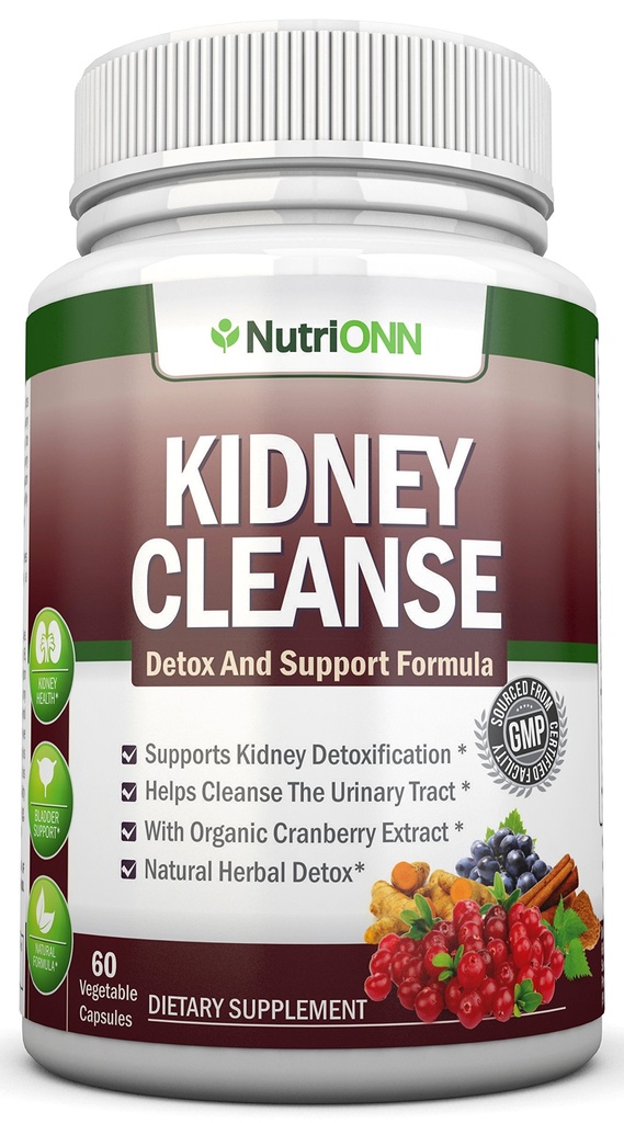 KIDNEY CLEANSE - Afvænning og støtte til urinveje, blære og nyrer - Alle naturlige herbal supplement formel med økologisk tranebær, Astragalus, gurkemeje, Goldenrod, Gravel Root, Juniper og mere