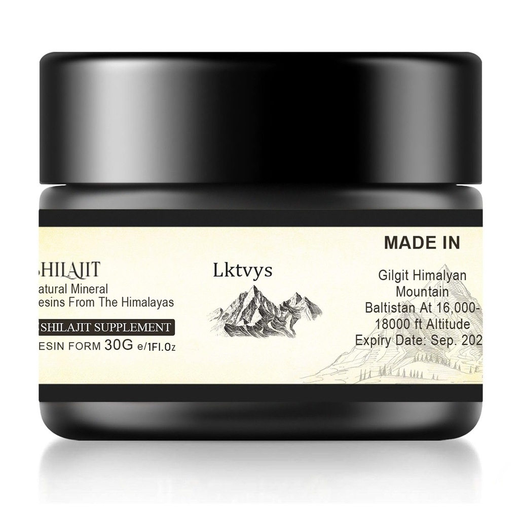 Shilajit Himalayan Organic, Shilajit Supplement, Shilajit Resin Beriget med over 85 Væsentlige mikronæringsstoffer, øger energi og immunvitalitet, Pure Shilajit for mænd og kvinder