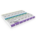 EZY DOSE Weekly (7-dag) Pill Organizer, Vitamin Container, og Daily Medicine Planner, 2X- Large trykknap Compartments, Gigt Friendly, Let at bruge, 4 gange om dagen, Clear Lids, BPA Free