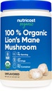 Nutricost Organic Lions Mane Mushroom Powder (8 oz) - 227 Servere, Certificeret USDA Organic Supplement