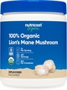 Nutricost Organic Lions Mane Mushroom Powder (8 oz) - 227 Servere, Certificeret USDA Organic Supplement