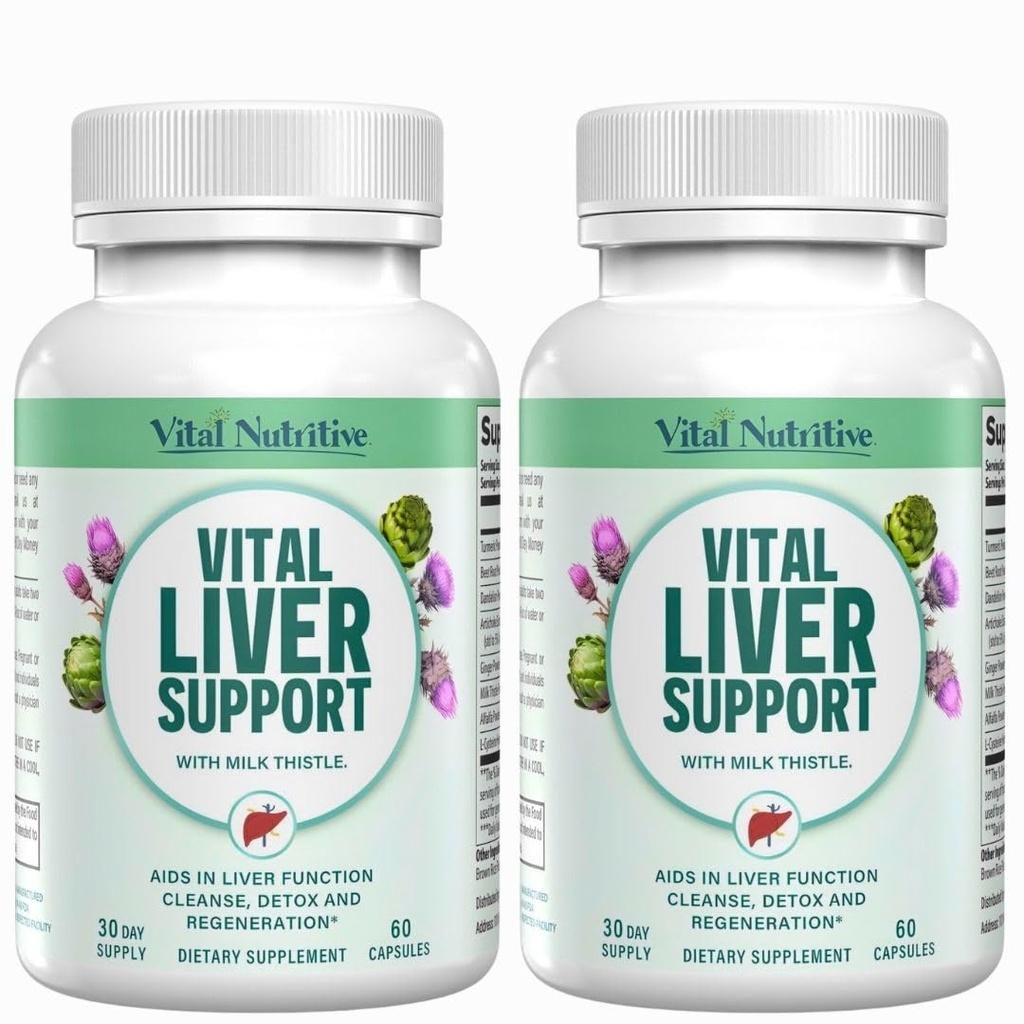 Vital leverstøtte - Premium lever renser Detox & Reparation Formel med mælk tidsel understøtter leversundhed og Detox renser