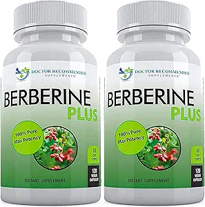 DOCTOR ANBEFALEDE TILLÆG Berberine Plus 1200mg Per Serving - 120 Veggie Capsules Royal Jelly (120 Greve (pakke med 2))