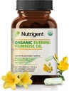 Organic Evening Primrose Oil Supplement, 940 mg 100% Pure med 10% GLA, Høj Absorption Flydende Organiske Kapsler, fremmer kvinders sundhed & hudsundhed, kold presset, 60 Greve