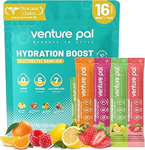 Venture Pal Sugar Free Electrolyte Powder Packets - Flydende Daily IV Drink Mix for Rapid Hydration & Party Recovery