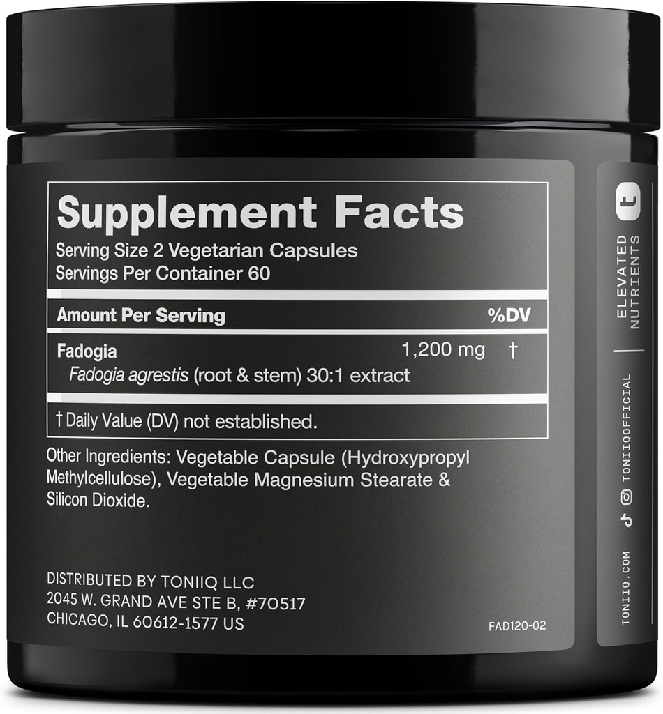 Fadogia Agrestis - Ultra High Potency 30: 1 Extract - 1200mg Per Serving - Højt koncentreret - Third-Party Lab Testet - 120 kapsler