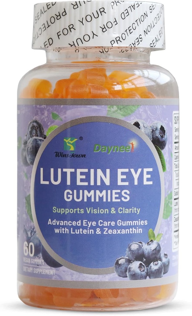 Lutein Eye Gummies, Blåbær Flavor Eye Care Gummies med Lutein & Zeaxanthin til voksne, 60 Greve