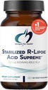 Design for sundhed Stabilized R- Lipoic Acid Supreme - 100 mg RLA tillæg med Taurine - Non-GMO, Gluten Free (60 kapsler)