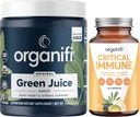 Organifi Green Juice Superfood Powder (30 Servere) og kritisk immunforsvar (30 kapsler) - C-vitamin, Vægt Kontrol, Detox Rense, Stress Relief og Immunity Support - Gluten Free, Vegan, Hele fødevarer
