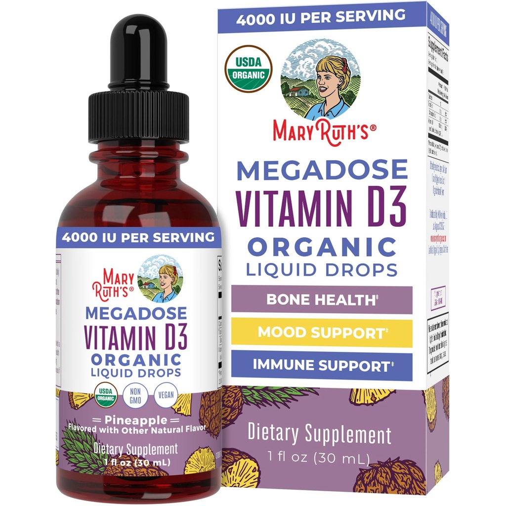 MARYRUTH 'S vitamin D3 Liquid Drops MSD 124; Megadose 4000 IE