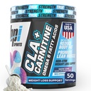BPI Sports CLA + Carnitin - CLA L Carnitin & Linolsyre - L Carnitin supplement til vægttab, Metabolisme & Lean Muscle - Koffein fri - Sne Cone - 50 Servering - 12.34 oz