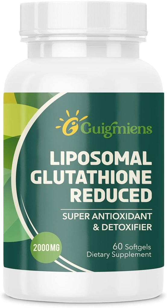 Liposomal Glutathion 2000 MG, Superior Absorption, Glutathion Supplement med Hyaluronsyre + Collagen Peptid + Resveratrol, Kraftfuld Antioxidant, Health Aging, 60 Greve