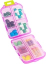 Rejse Pill Organizer, Fugt Bevis Daily Medicine Dispenser Box, Lille ugentlige Vitamin sag for tillæg, Fish Oil, medicin, Pocket Pharmacy Cute Capsule Container 10 kompartmenter, Pink