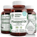 Naturlige Nutra Organic Flaxseed Oil Softels, fremmer Hairs vækst, Hjælp i vægttab, Hjælper Boost immunsystem, fremmer sund nervesystem & hårvækst, Omega 3 6 9, 1000 mg, 90 Softgels